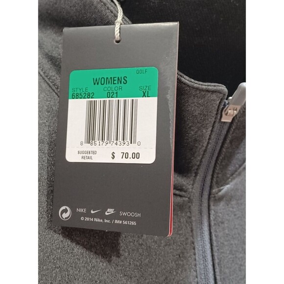 Nike Golf Women's Dark Gray Therma Fit 1/4 Zip NEW Pullover Size XL Side Pockets - Picture 5 of 11